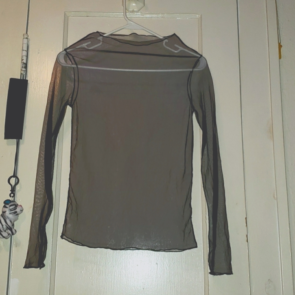 Black mesh top